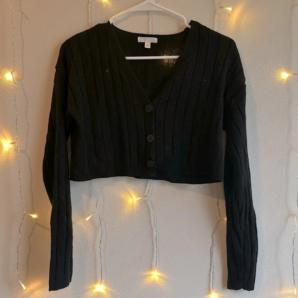 Abound Cropped Button Down Ribbed Cardigan - Picture 1 of 2